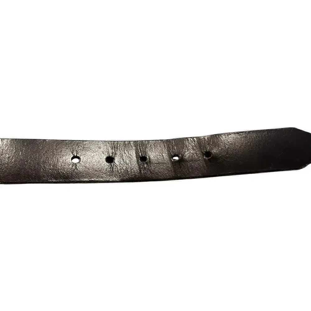 Perry Ellis Men’s Chocolate Brown Rawhide Belt 36” Buckle - End notches at 29-33